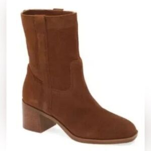 Steve Madden Pull Slip on Brown/Tan Suede Leather Mid-Ankle Boots(Size 6M)